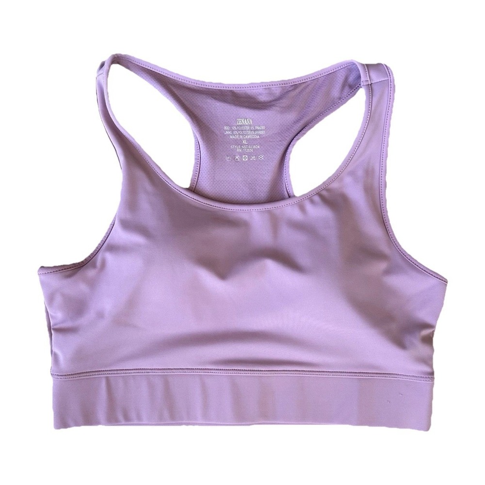 Zenana Pink Racerback Sports Bra Padded Athletic Workout Yoga Top XL